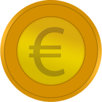 Symbol für Goldmünzen. mit Dollarzeichen, Yuan, Euro, Pfund und Baht. Illustration png