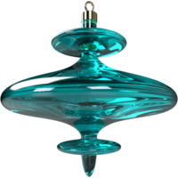 3d blown blue glass Christmas tree toy. Christmas and Happy New Year realistic design element. png