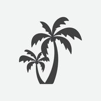 vector de icono de silueta de palmera, ilustración de vector de palmera, ilustración de vector de icono de árbol de coco, ilustración de vector plano simple