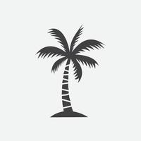 vector de icono de silueta de palmera, ilustración de vector de palmera, ilustración de vector de icono de árbol de coco, ilustración de vector plano simple