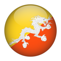 Bhutan 3D Rounded Flag with no Background png