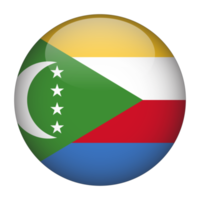 Comoros 3D Rounded Flag with Transparent Background png