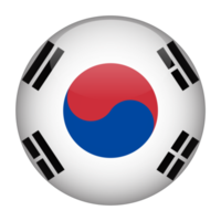 drapeau arrondi 3d corée du sud avec fond transparent png