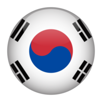 South Korea 3D Rounded Flag with Transparent Background png