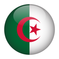 algeriet 3d avrundad flagga med Nej bakgrund png