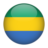 Gabon 3D Rounded Flag with Transparent Background png