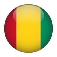 Guinea 3d arrotondato bandiera con trasparente sfondo png