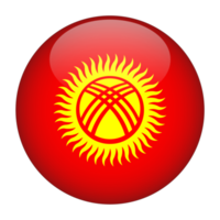 kyrgyzstan 3d avrundad flagga med transparent bakgrund png