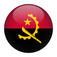 Angola 3D Rounded Flag with no Background png