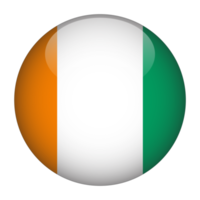 Côte d'Ivoire drapeau arrondi 3d avec fond transparent png