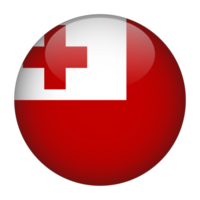 Tonga 3D Rounded Flag with Transparent Background png