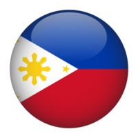 drapeau arrondi 3d philippines avec fond transparent png