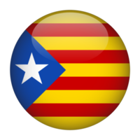 Catalonië 3d afgeronde vlag met transparant achtergrond png