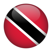 Trinidad e Tobago 3d bandeira arredondada com fundo transparente png