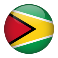 Guyana 3D Rounded Flag with Transparent Background png