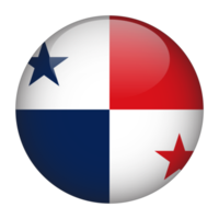 bandeira arredondada panamá 3d com fundo transparente png