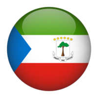 bandera redondeada 3d de guinea ecuatorial con fondo transparente png