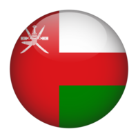 Oman 3d afgeronde vlag met transparant achtergrond png