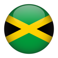 drapeau jamaïcain 3d arrondi avec fond transparent png