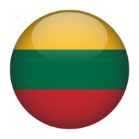 litauen 3d avrundad flagga med transparent bakgrund png