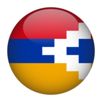 Artsakh 3d avrundad flagga med Nej bakgrund png