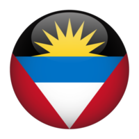 Antigua and Barbuda 3D Rounded Flag with no Background png