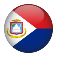 sint marteen bandeira 3d arredondada com fundo transparente png