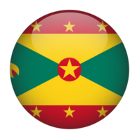 Grenada 3d afgeronde vlag met transparant achtergrond png