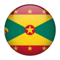 grenada 3d arrotondato bandiera con trasparente sfondo png