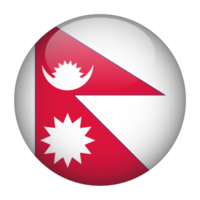 Nepal 3d arrotondato bandiera con trasparente sfondo png