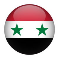 Syrië 3d afgeronde vlag met transparant achtergrond png