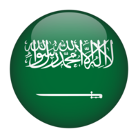 arábia saudita 3d bandeira arredondada com fundo transparente png