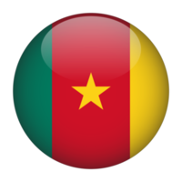 Cameroun drapeau arrondi 3d avec fond transparent png