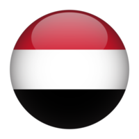 Yemen 3D Rounded Flag with Transparent Background png