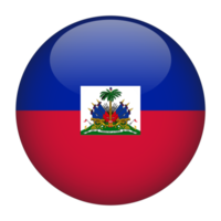 Haïti 3d afgeronde vlag met transparant achtergrond png