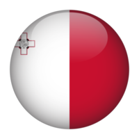 Malta 3d afgeronde vlag met transparant achtergrond png