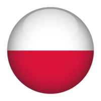 bandera redondeada 3d de polonia con fondo transparente png