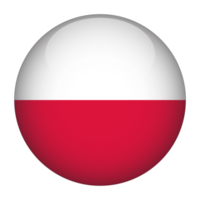 Pologne drapeau arrondi 3d avec fond transparent png