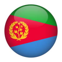 bandeira arredondada 3d da eritreia com fundo transparente png