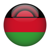 Malawi 3D Rounded Flag with Transparent Background png