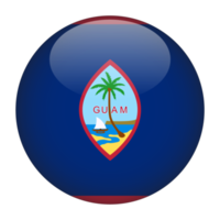 guam drapeau arrondi 3d avec fond transparent png