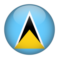 Saint Lucia 3D Rounded Flag with Transparent Background png