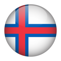 faroe öar 3d avrundad flagga med transparent bakgrund png