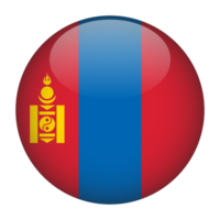 mongoliet 3d avrundad flagga med transparent bakgrund png