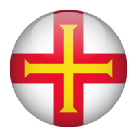 Guernsey 3D Rounded Flag with Transparent Background png