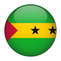 Sao Tome and Principe 3D Rounded Flag with Transparent Background png