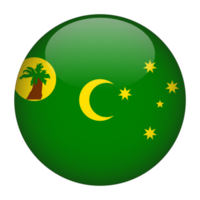 cocos islas keeling bandera redondeada 3d con fondo transparente png