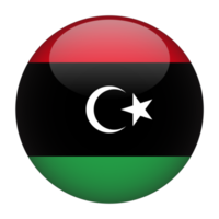 libyen 3d avrundad flagga med transparent bakgrund png