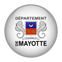 Mayotte 3D abgerundete Flagge mit transparentem Hintergrund png