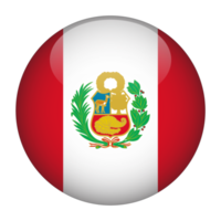 Perú bandera redondeada 3d con fondo transparente png